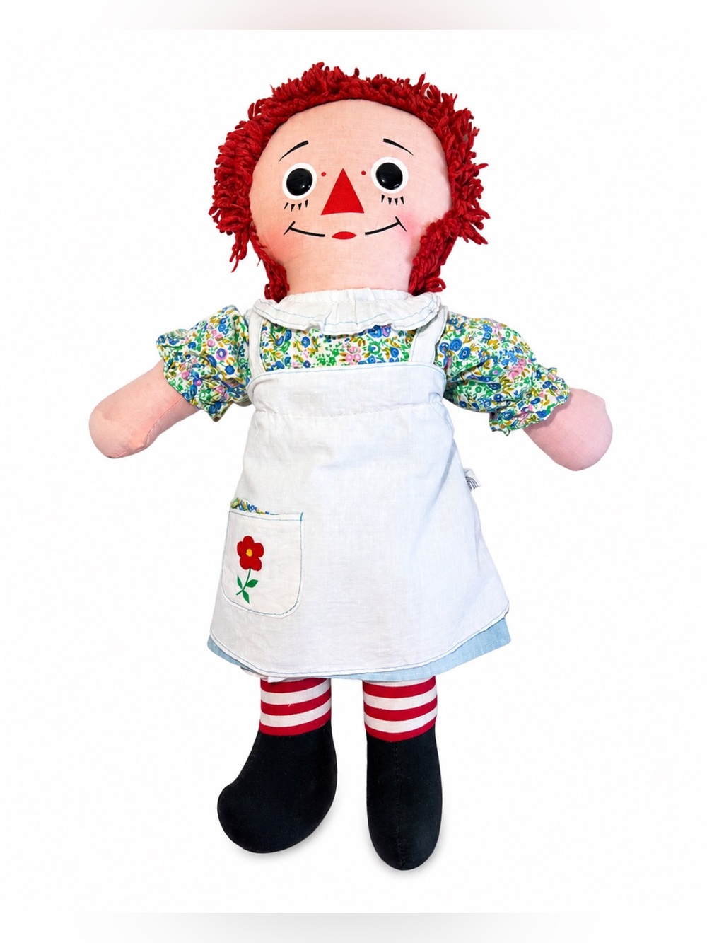 Vintage Knickerbocker Raggedy Ann Doll 15” Original Outfit